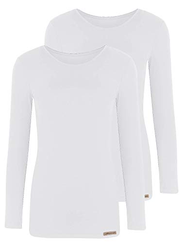 comazo Earth 2er Sparpack Damen Shirt 1/1 Arm, 36, Weiss von comazo