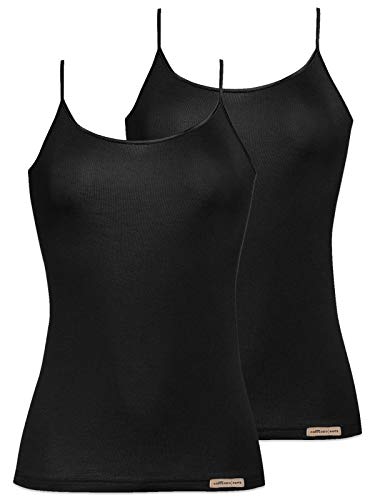 comazo Earth 2er Sparpack Damen Trägershirt, Gr.36, schwarz von comazo