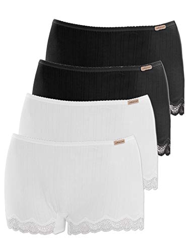 comazo Earth 4er Sparpack Damen Hipster Low Cut, Gr.40, schwarz-Weiss von comazo