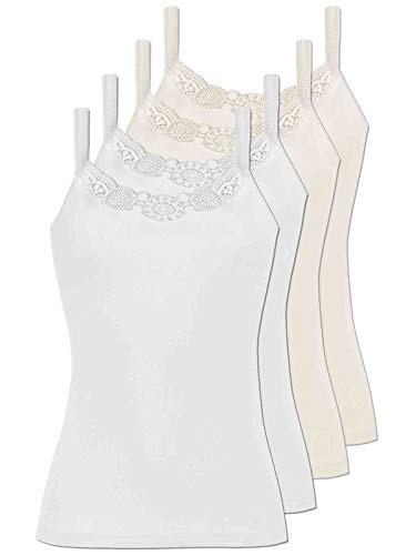 comazo Platin 4er Sparpack Damen Achselhemd 1131903 Gr. 42, Champagner-Weiss von comazo