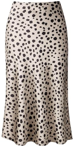 comefohome Rock Damen Leoparden Midi Lange Röcke Sommer Verdeckte elastische Taille Lässiger Leopardenrock Leopardenmuster Midirock Sommerrock Skirt Leopard M von comefohome