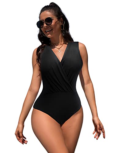 comeondear Body Damen Kurzarm Sexy Trachtenbody Elegant Spitzenbody Oberteil Einfarbig Jumpsuit Bodysuits Bluse Tops Overalls mit Knöpfe EU38 Schwarz S von comeondear