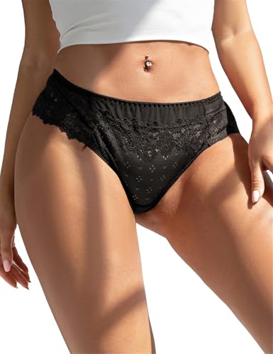 comeondear Brazilian Slip Damen mit Spitze String Tanga Damen Sexy Dessous Höschen Elastische Unterwäsche für Frauen Curvy Panty Unterhosen Elegante Slips Große Größen Hipster Thongs Schwarz,L comeondear Brazilian Slip Damen mit Spitze String Tanga Damen Sexy Dessous Höschen Elastische Unterwäsche für Frauen Curvy Panty Unterhosen Elegante Slips Große Größen Hipster Thongs Schwarz,L von comeondear