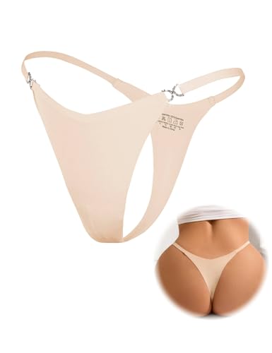 comeondear Seamless Tanga Mini String für Mollige Frauen Micro Bikini Brazilian Slip Damen Große Größen Underwear Women(Hautfarben,M) von comeondear