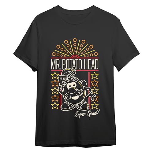 Comic Studio Unisex Herr Kartoffelkopf Figur Offizielles Artikel | Gedruckt Schwarz | XL T-Shirt von comic studio