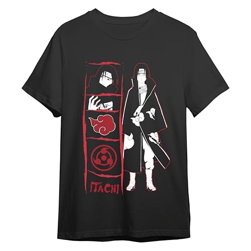 Comic Studio Unisex Naruto Offizielles Artikel | Itachi Uchiha Schwarz | M T-Shirt, M von comic studio