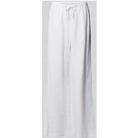 comma Casual Identity Regular Fit Leinenhose mit aufgesetzten Taschen in Weiss, Größe 40 von comma Casual Identity