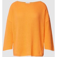 comma Casual Identity Strickpullover mit U-Boot-Ausschnitt in Orange, Größe 34 von comma Casual Identity