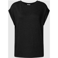 comma Casual Identity T-Shirt mit Effektgarn in Black, Größe 36 von comma Casual Identity