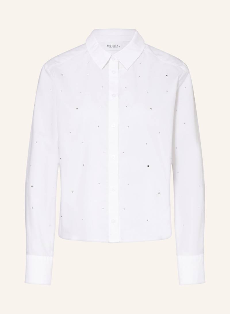 Comma Casual Identity Hemdbluse Mit Schmucksteinen weiss von comma casual identity