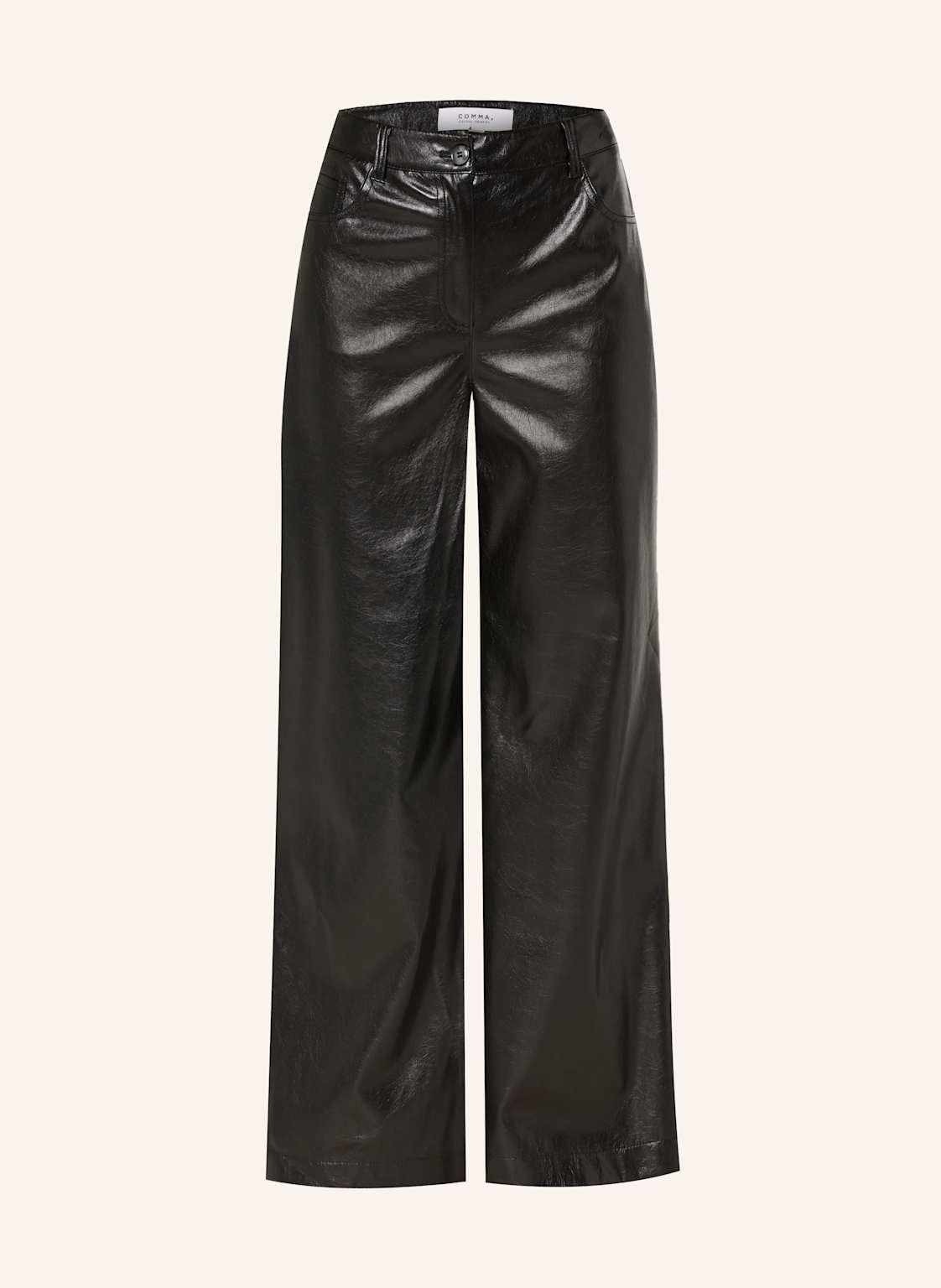Comma Casual Identity Hose In Lederoptik schwarz von comma casual identity