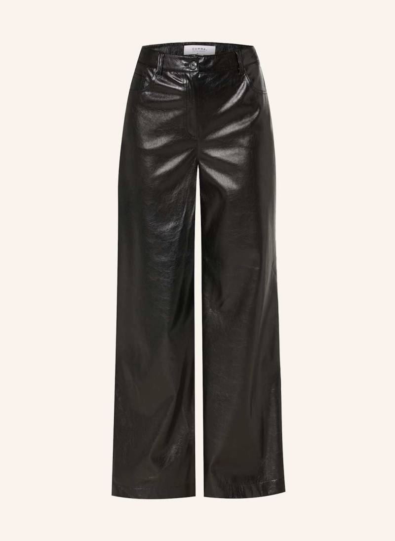 Comma Casual Identity Hose In Lederoptik schwarz von comma casual identity