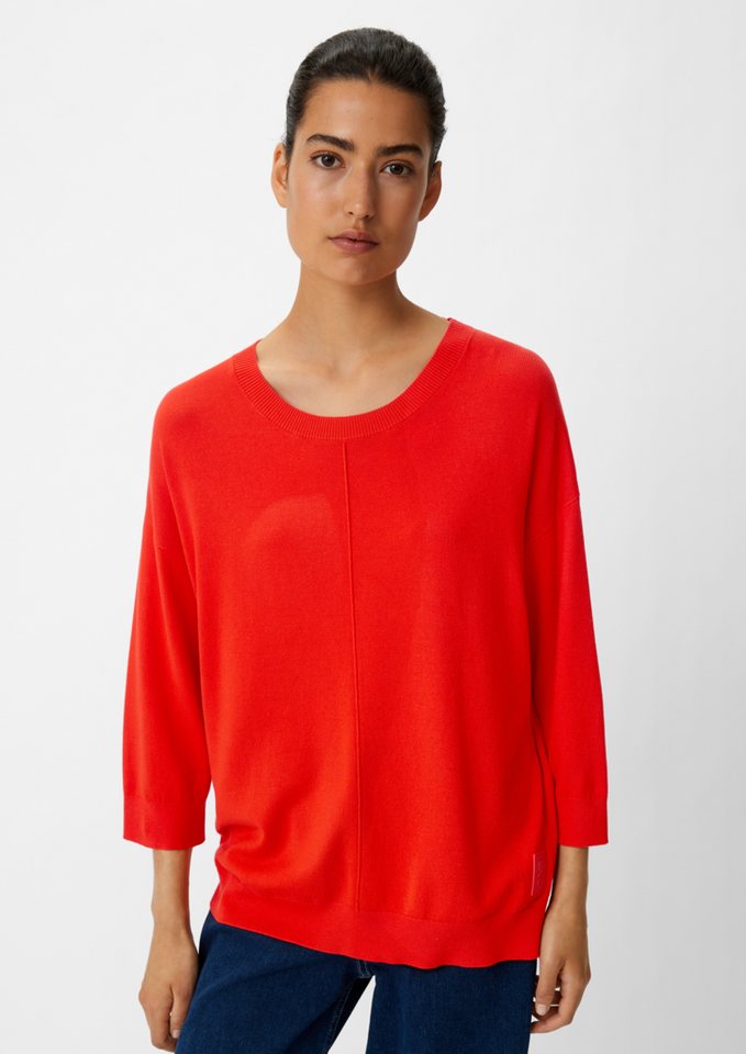 comma casual identity 3/4 Arm-Pullover Strickpullover aus Viskosemix Ziernaht von comma casual identity