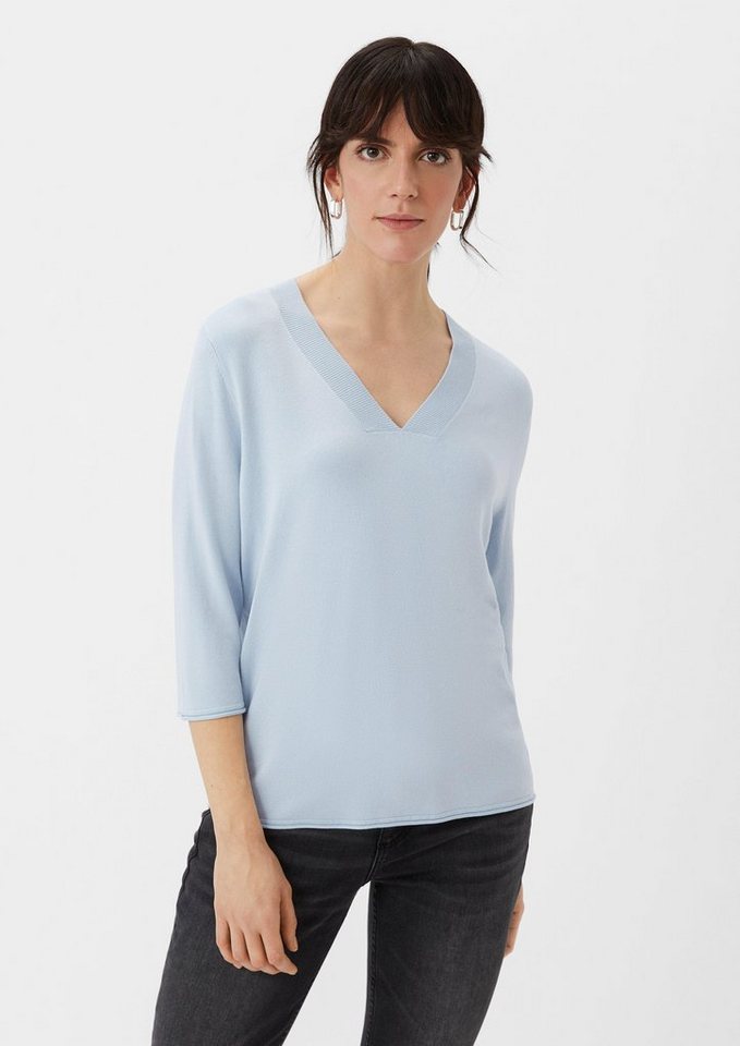 comma casual identity 3/4 Arm-Pullover Strickpullover mit 3/4-Arm Logo von comma casual identity