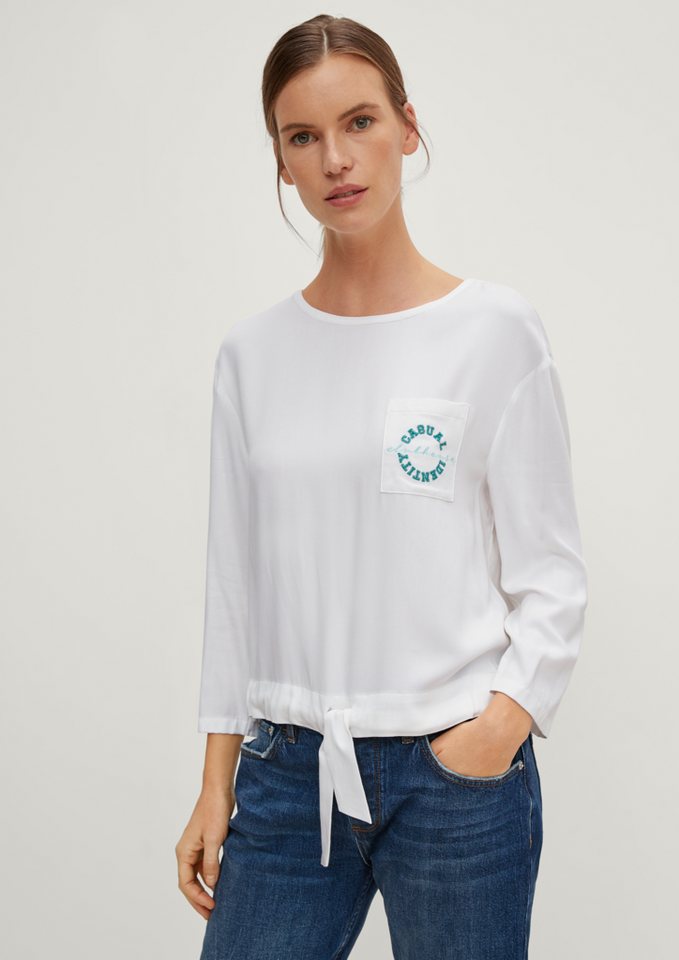 comma casual identity 3/4-Arm-Shirt Cropped Viskosebluse von comma casual identity