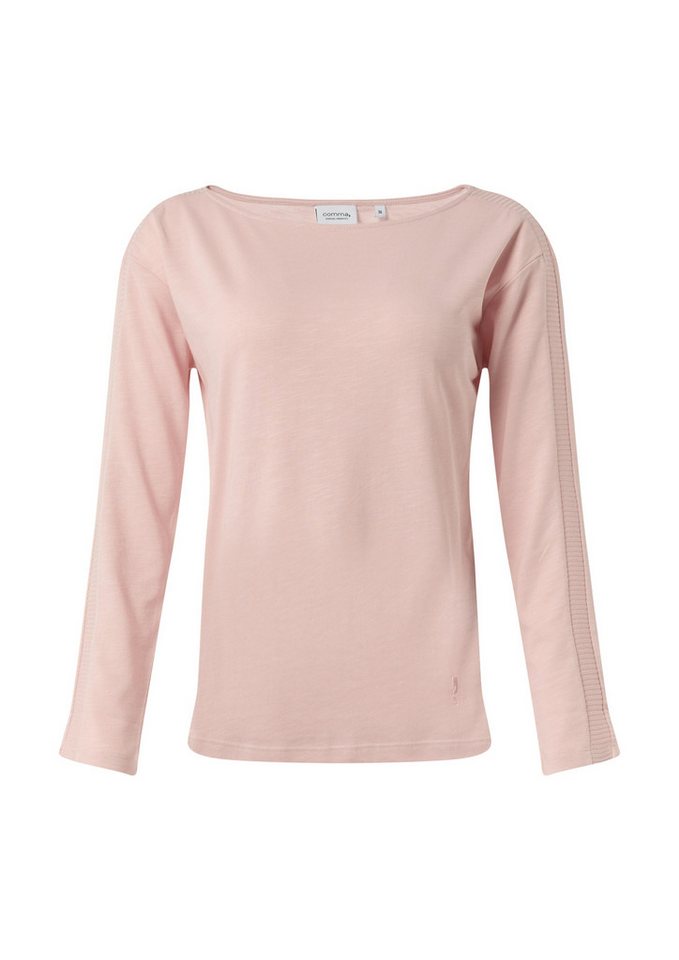 comma casual identity 3/4-Arm-Shirt Langarmshirt mit Ripp-Detail - Regular Fit von comma casual identity