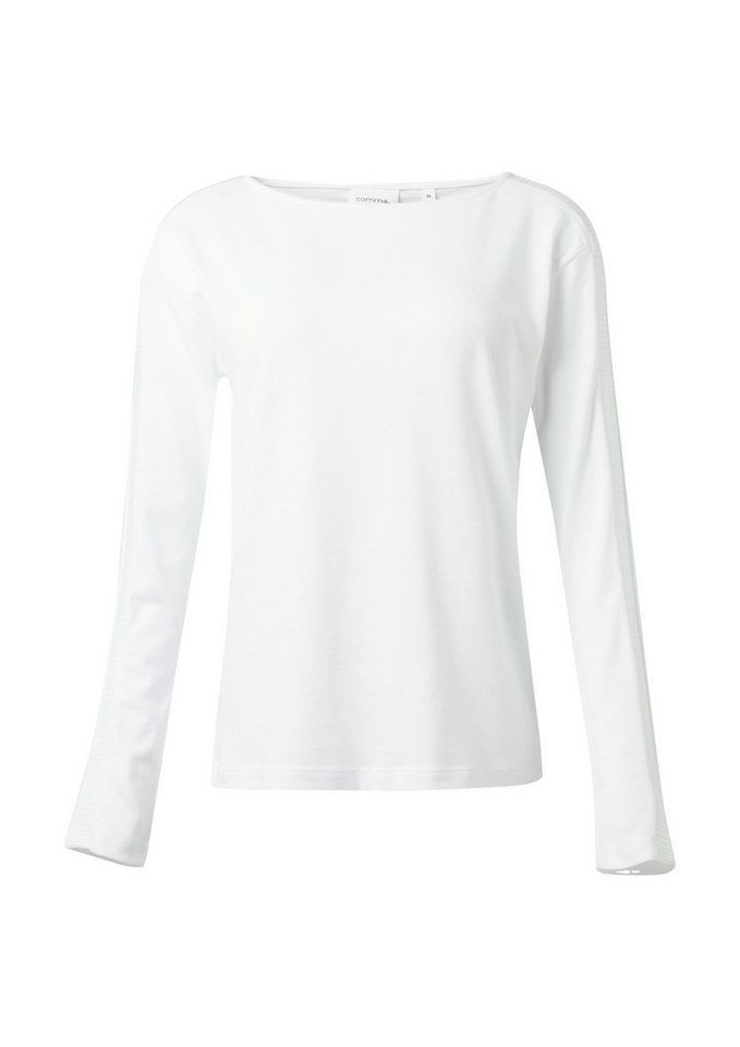 comma casual identity 3/4-Arm-Shirt Langarmshirt mit Ripp-Detail - Regular Fit von comma casual identity