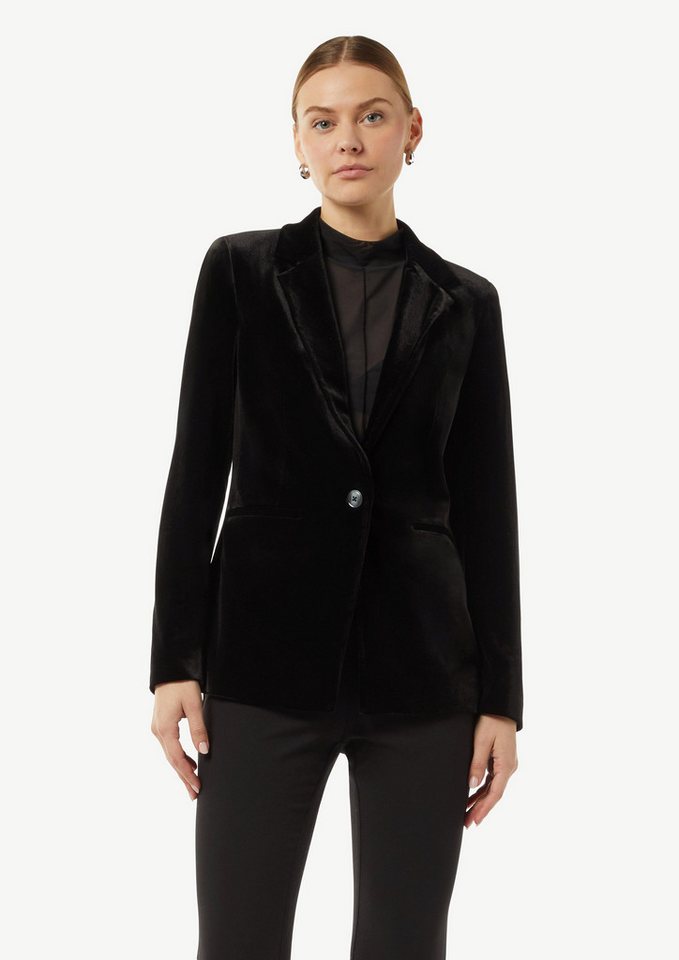 comma casual identity Blusenblazer Samt-Blazer mit Reverskragen von comma casual identity