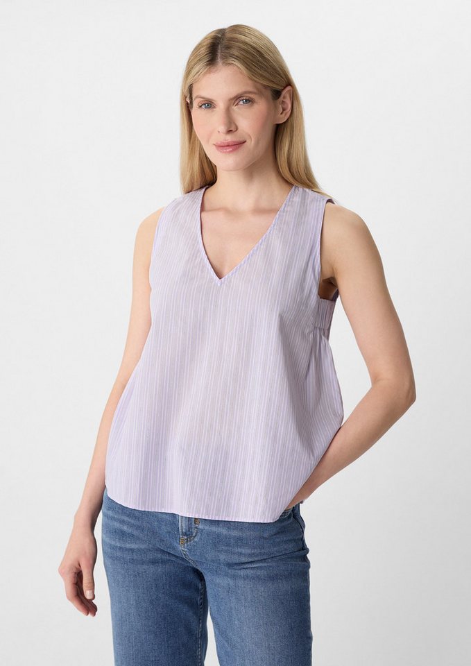 comma casual identity Blusentop Gestreiftes Blusentop mit V-Ausschnitt von comma casual identity