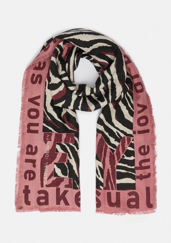 comma Schal Tuch, Gemusterter Schal mit Fransen von comma