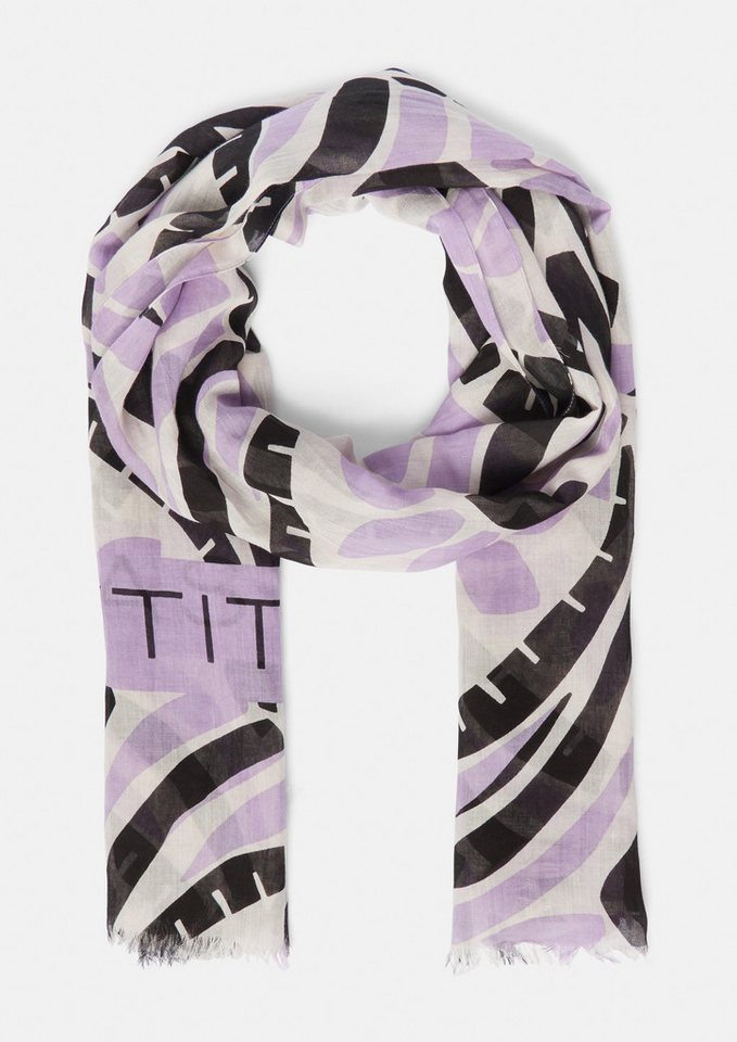 comma casual identity Halstuch Modalmix-Schal mit Print und Fransen von comma casual identity