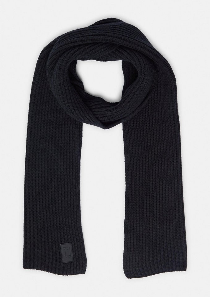 comma Schal Tuch, Weicher Strickschal mit Logo-Patch von comma