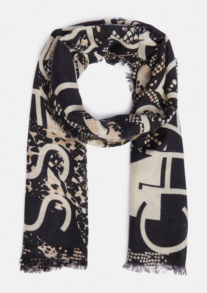 comma Schal Tuch, Wollmix-Schal mit Animal-Print von comma