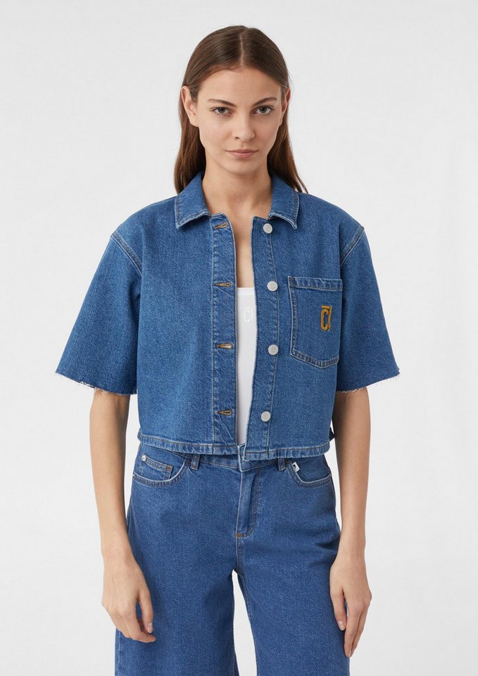 comma Kurzarmbluse Bluse Kurzes Denim-Hemd im Boxy Fit von comma