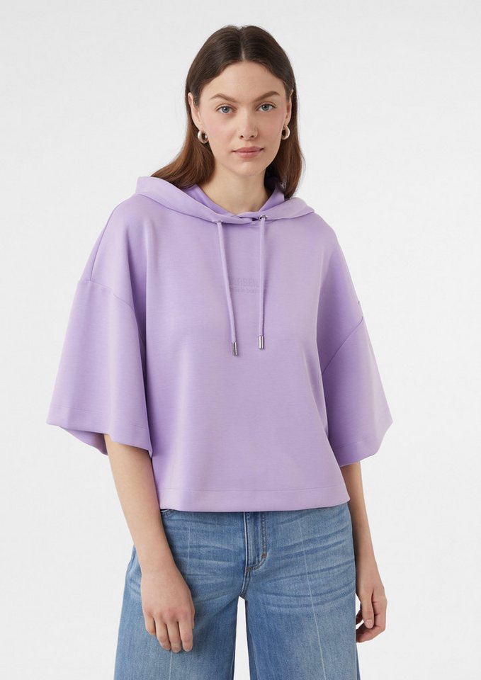 comma casual identity Kurzarmshirt Relaxed-Fit-Sweatshirt im Kimono-Stil mit 3-/4-Ärmeln von comma casual identity