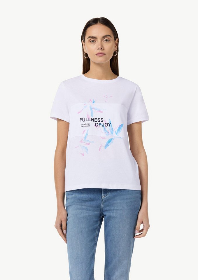 comma Kurzarmshirt T-Shirt T-Shirt aus Jersey mit Frontprint von comma