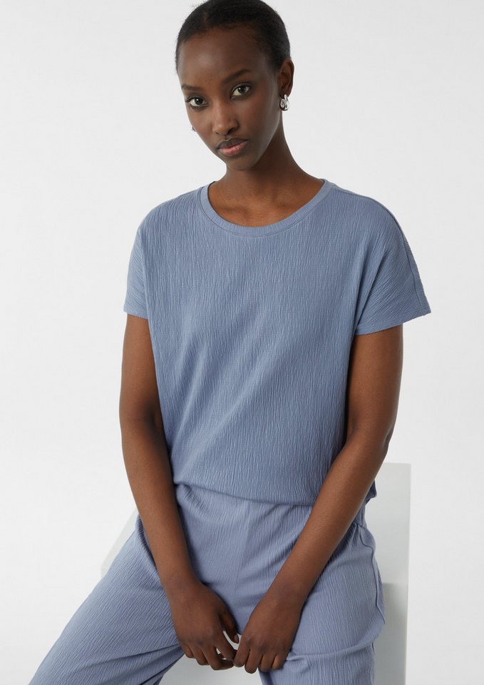 comma casual identity Kurzarmshirt T-Shirt aus Strukturjersey im Relaxed Fit von comma casual identity