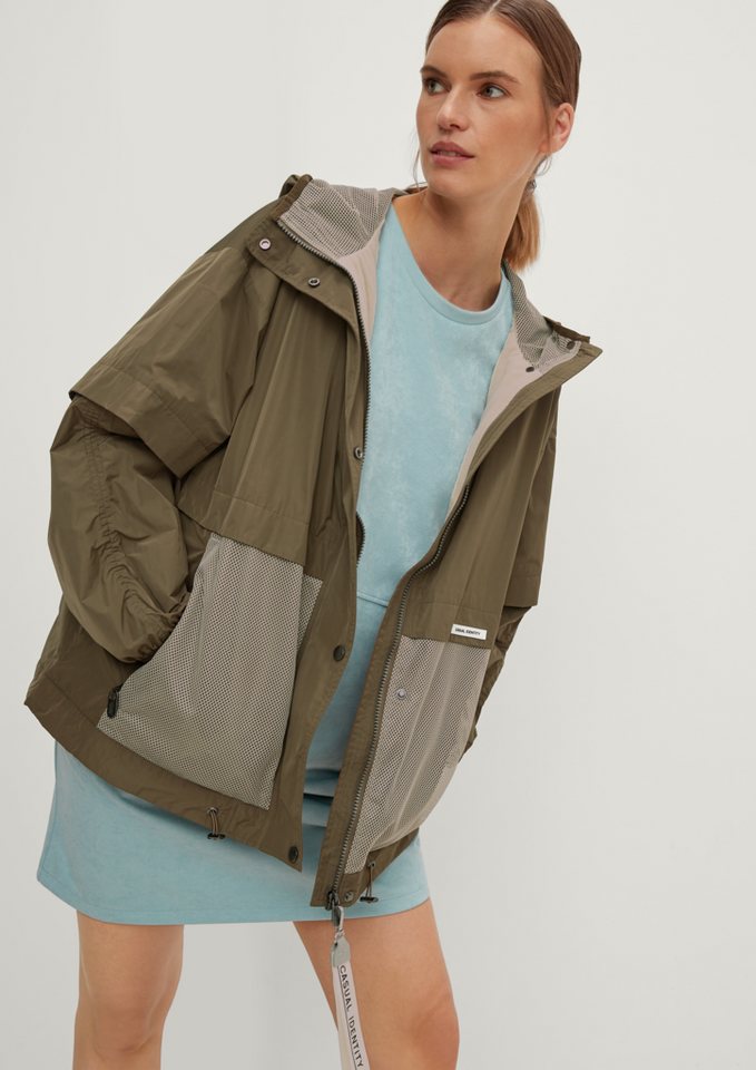 comma casual identity Kurzjacke Lockerer Blouson mit Mesh-Details von comma casual identity