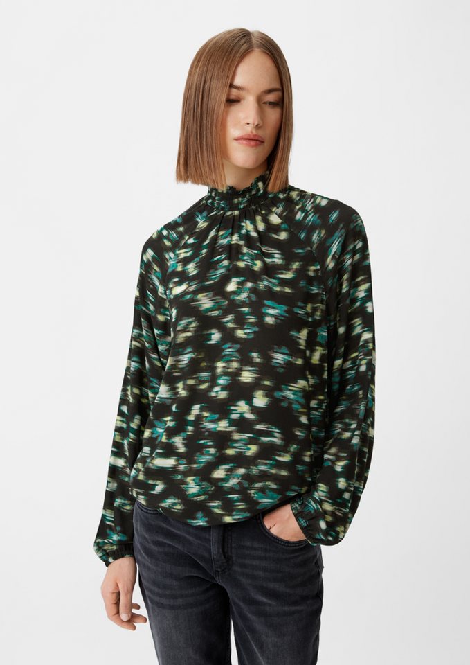 comma casual identity Langarmbluse Bluse mit Rüschenkragen von comma casual identity