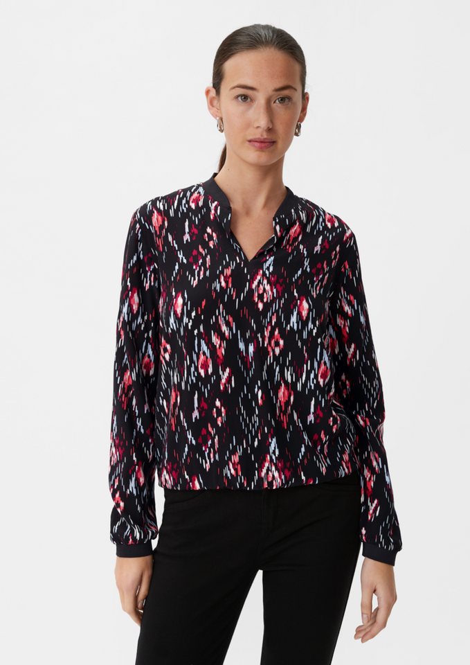 comma casual identity Langarmbluse Crêpe-Bluse aus Viskose Raffung comma casual identity Langarmbluse Crêpe-Bluse aus Viskose Raffung von comma casual identity