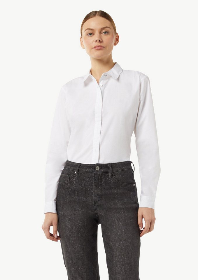 comma casual identity Langarmbluse Hemdbluse mit verdeckter Knopfleiste Zierknopf von comma casual identity