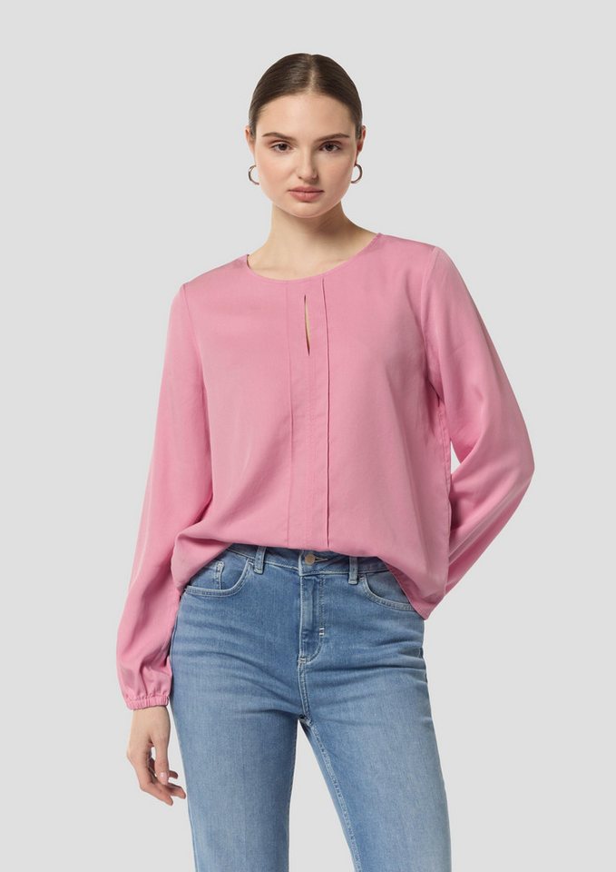 comma casual identity Langarmbluse Lyocell-Bluse mit Cut-Out Cut Out von comma casual identity