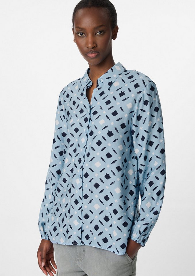 comma casual identity Langarmbluse Strukturierte Hemdbluse mit All-over-Print von comma casual identity