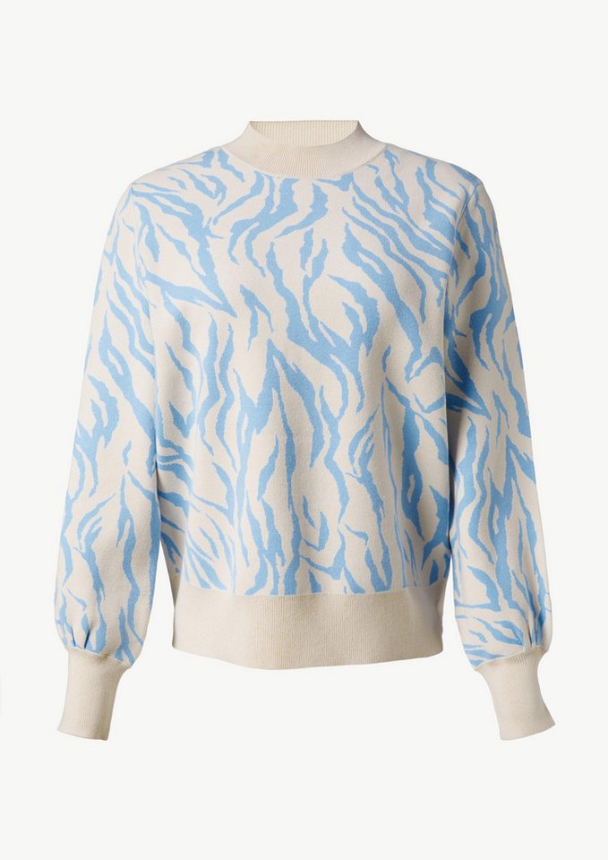 comma casual identity Langarmshirt Feinstrickpullover mit Jacquard-Muster Rippbündchen comma casual identity Langarmshirt Feinstrickpullover mit Jacquard-Muster Rippbündchen von comma casual identity