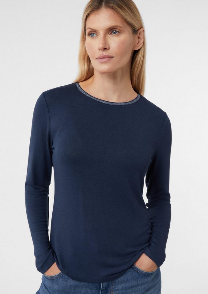 comma casual identity Langarmshirt Langarmshirt aus Jersey mit Glitzerdetail von comma casual identity