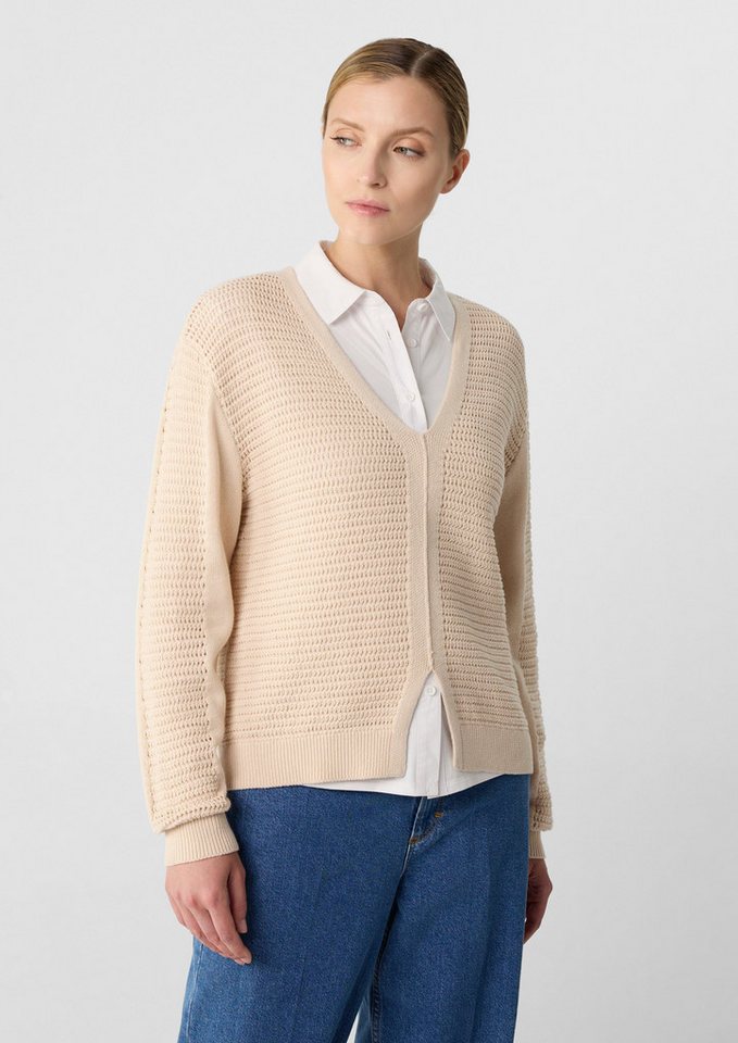 comma casual identity Langarmshirt Strickpullover in Cardigan-Optik comma casual identity Langarmshirt Strickpullover in Cardigan-Optik von comma casual identity