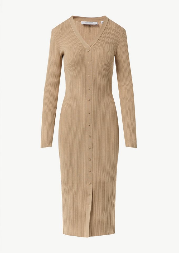 comma casual identity Maxikleid Geripptes Midikleid mit dekorativer Knopfleiste von comma casual identity