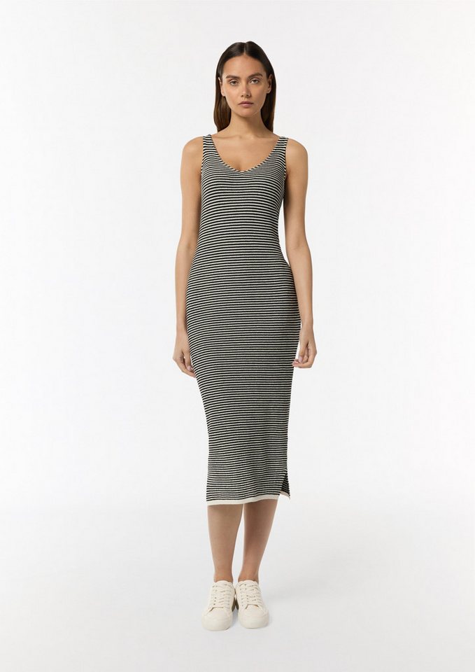 comma casual identity Maxikleid Strickkleid aus Baumwolle mit Streifen von comma casual identity