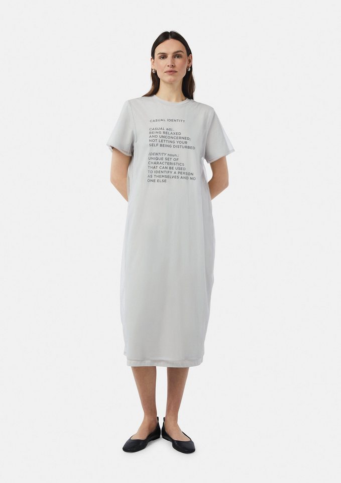 comma casual identity Maxikleid T-Shirt-Kleid mit Mesh-Layer von comma casual identity