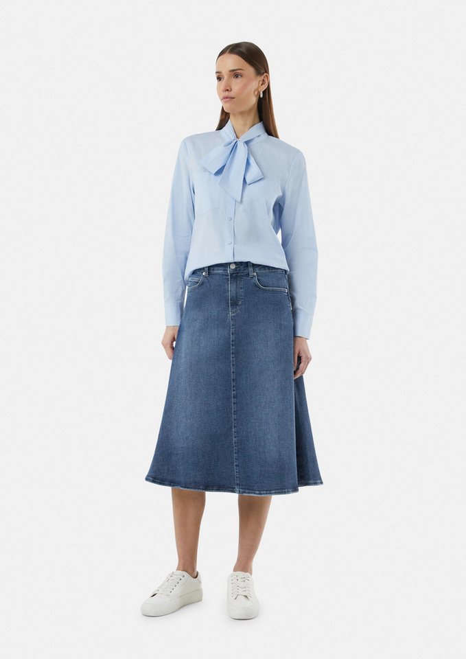 comma casual identity Maxirock Ausgestellter Denim-Rock in Midi-Länge Waschung von comma casual identity