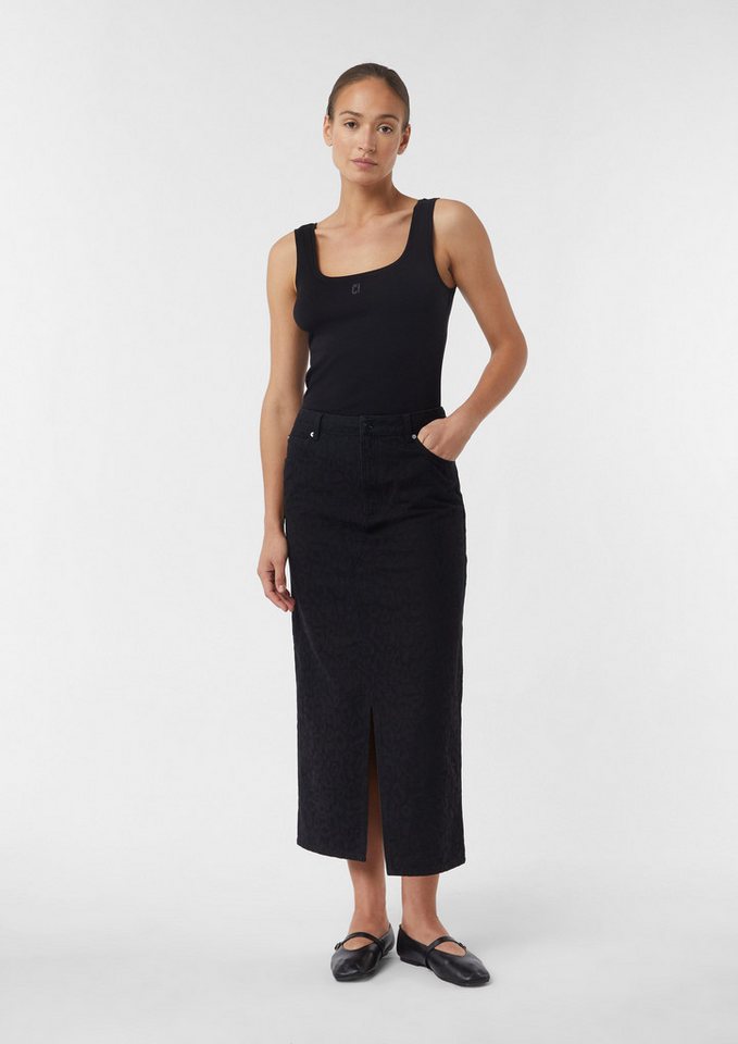 comma casual identity Maxirock Langer Denim-Rock in Leo-Jaquard von comma casual identity