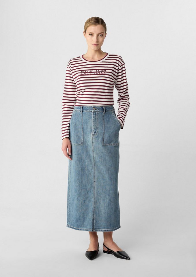 comma Midirock Rock Langer Denimrock mit Gehschlitz von comma