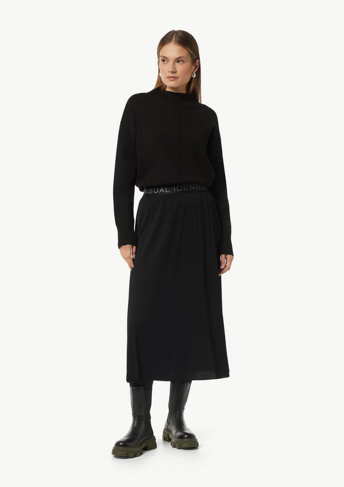 comma casual identity Maxirock Strukturierter Jersey-Rock mit elastischem Bund Gummizug von comma casual identity