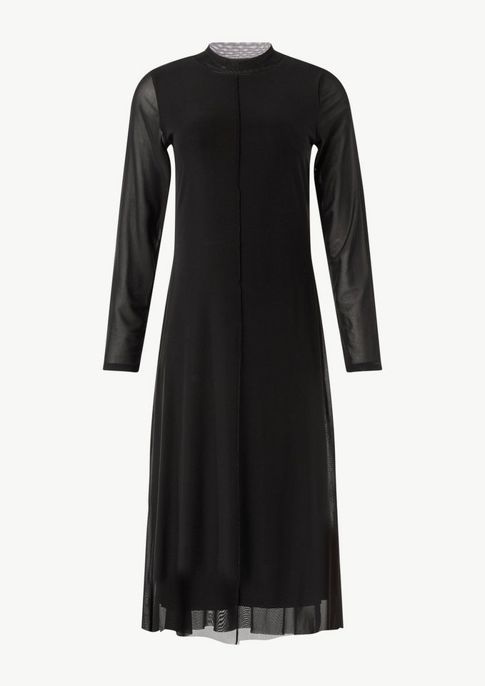 comma casual identity Minikleid Hochgeschlossenes Midi-Kleid aus Mesh Teilungsnaht von comma casual identity