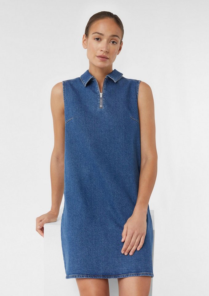 comma Minikleid Kleid Kurzes Kleid aus Heavy Denim mit Hemdkragen von comma