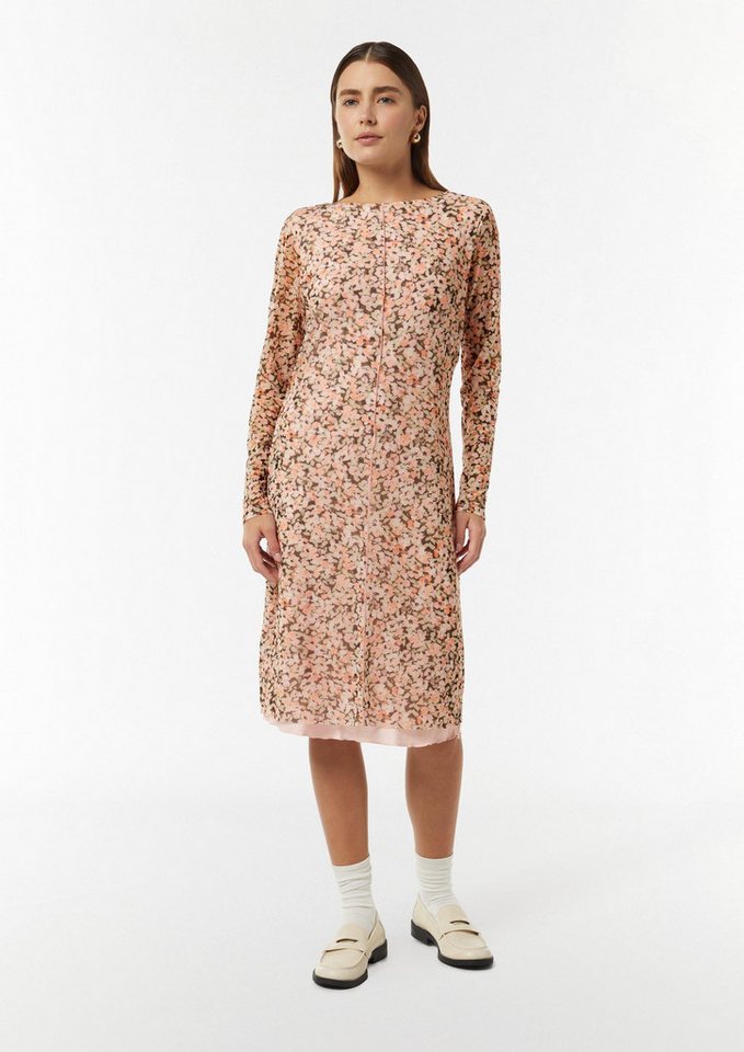 comma Minikleid Kleid Midikleid aus Mesh mit floralem Print von comma